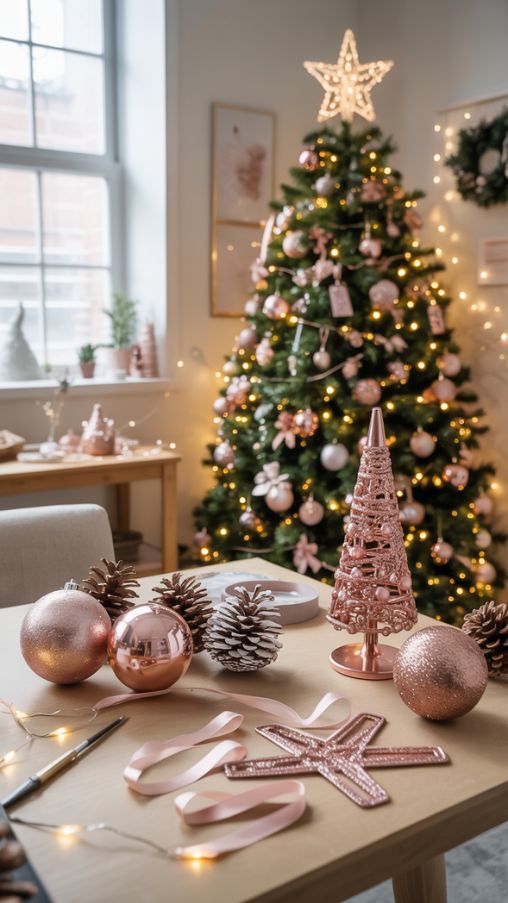 DIY Rose Gold Christmas Tree Decorations for a Personalized and Creative Holiday Look