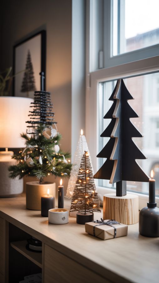 DIY and Mini Black Christmas Tree Ideas
