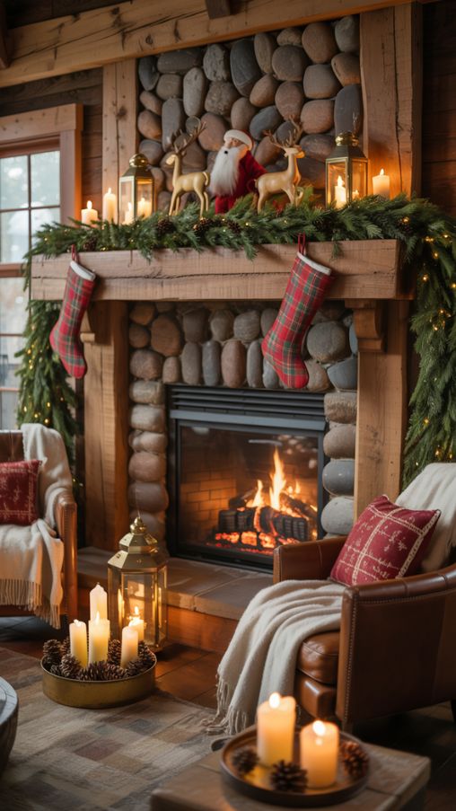 Decorating Your Fireplace for a Lodge-Style Holiday