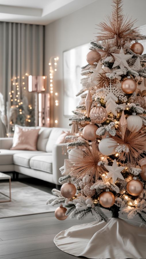 Elegant and Modern Rose Gold Christmas Tree Ideas for a Sophisticated Holiday Style