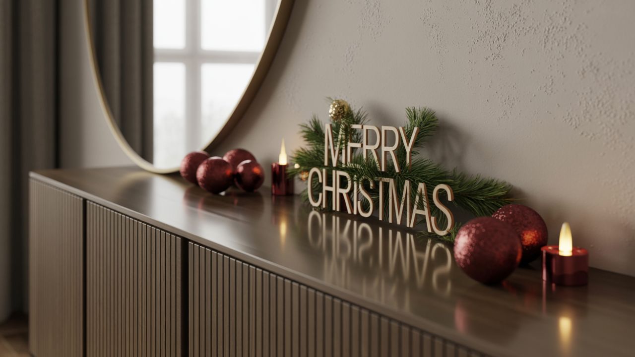 Entry Table Christmas Decor Ideas