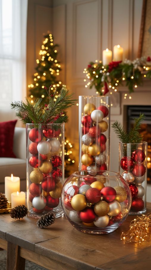 Festive Ornament Vase Filler Ideas for a Sparkling Christmas Display