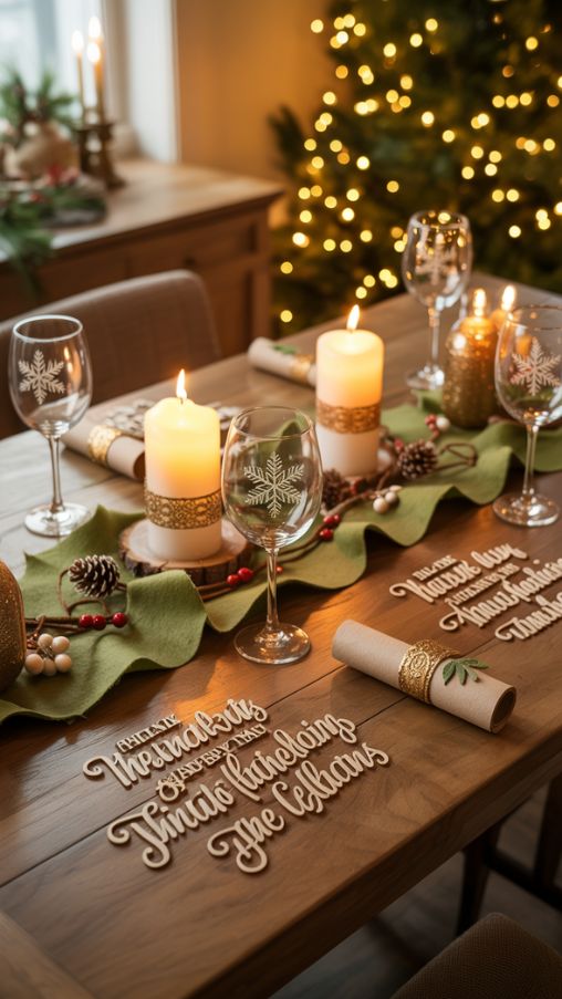 Festive Table Decor With Cricut – Handmade Christmas Dining Ideas