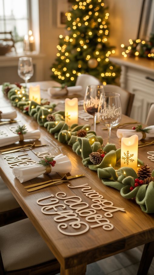 Festive Table Decor With Cricut – Handmade Christmas Dining Ideas