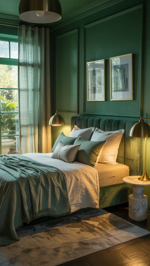 Green Bedroom Lighting Ideas – Cozy, Stylish, and Well-Illuminated Decor Inspiration