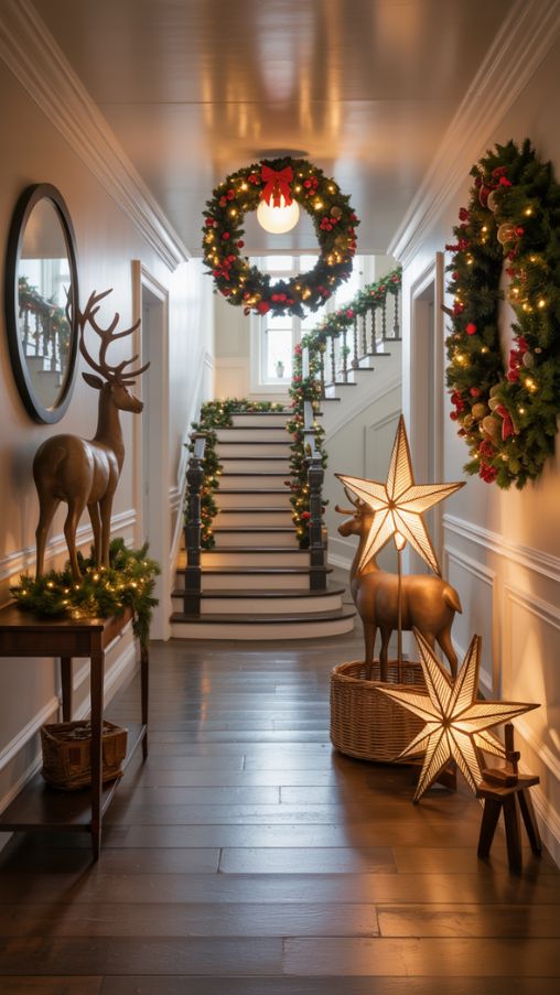 25 Stunning Hallway Christmas Decorating Ideas For A Festive Home ...