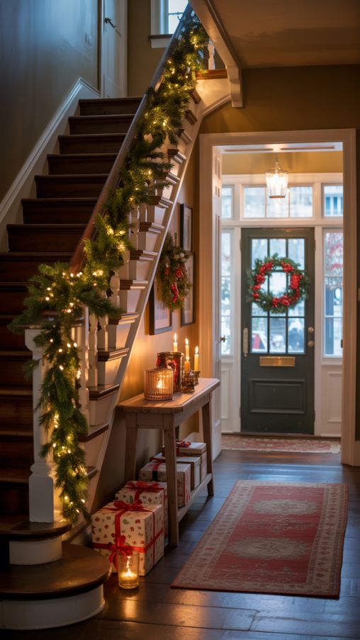 25 Stunning Hallway Christmas Decorating Ideas For A Festive Home ...