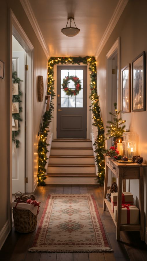 25 Stunning Hallway Christmas Decorating Ideas For A Festive Home ...