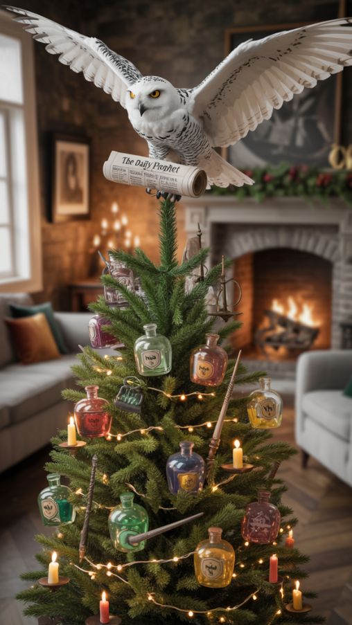 Harry Potter Christmas Tree Ideas Featuring Magical Tree Toppers
