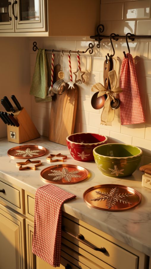Holiday Kitchen Decorations, Christmas Baking Decor, Festive Kitchen Accessories