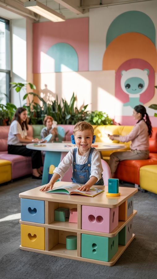 Photorealistic Toca Boca office interior showcasing inclusive and diverse design, playful and imaginative workspace inspired by Toca Life World, gender-neutral color palettes, desks and chairs arranged for collaboration, characters of all abilities with unique accessories like hearing aids and prosthetics, blended-family office setups, cozy and interactive corners, decorative plants and wall art, bright natural lighting, realistic textures, high-resolution, capturing authenticity, representation, and creativity in a child-friendly office environmentAlt Text for Image:
Photorealistic Toca Boca office featuring diverse characters, gender-neutral furniture, blended-family setups, interactive corners, decorative plants, and playful elements emphasizing inclusivity and representation