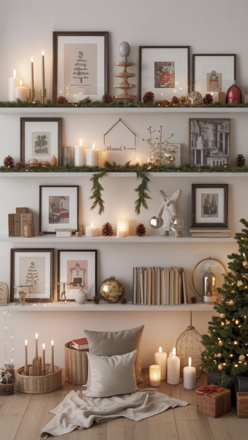 How to Style Shelves Like a Designer for Christmas