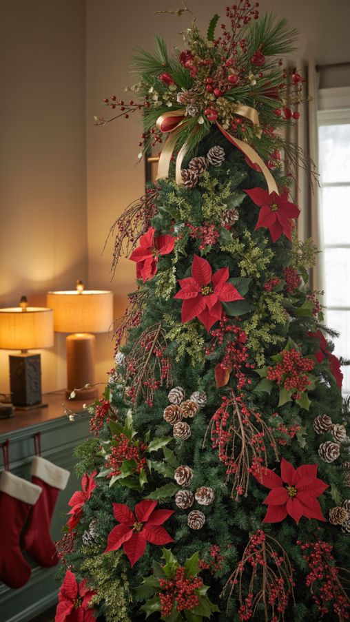 Incorporating Florals and Greenery on Your Christmas Tree
