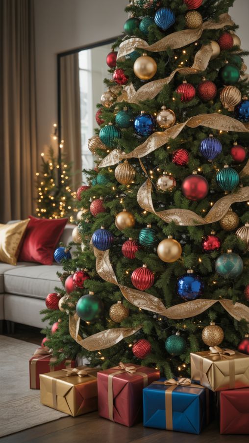 Jewel-Toned Glamour Christmas Tree Ideas