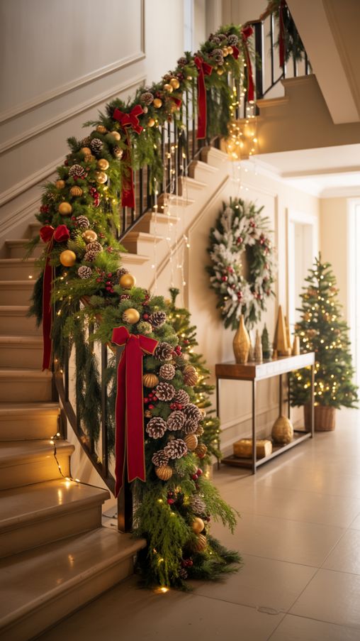 25 Stunning Hallway Christmas Decorating Ideas For A Festive Home ...