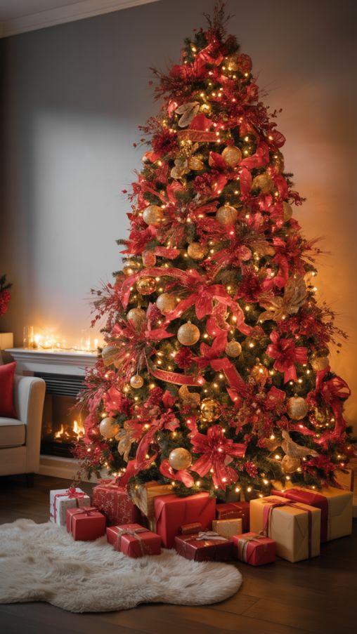 Lighting Tips for a Warm and Festive Red and Gold Christmas Tree