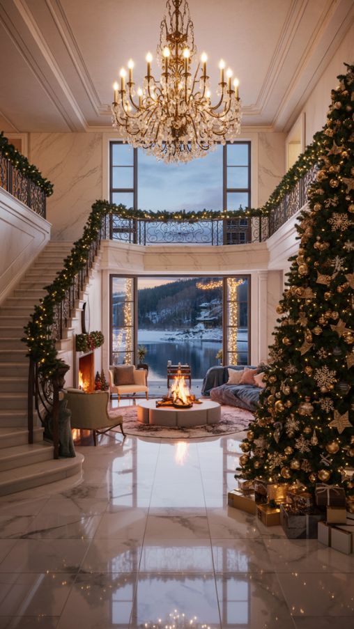 Luxury Bloxburg Mansion and Lakehouse Christmas Decor Inspiration