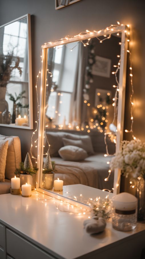 Magical Fairy Light Ideas for Mirror Decor