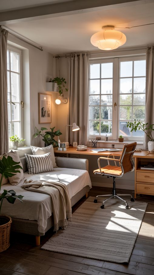 Maximizing Natural Light and Lighting Options in Daybed Office Guest Rooms