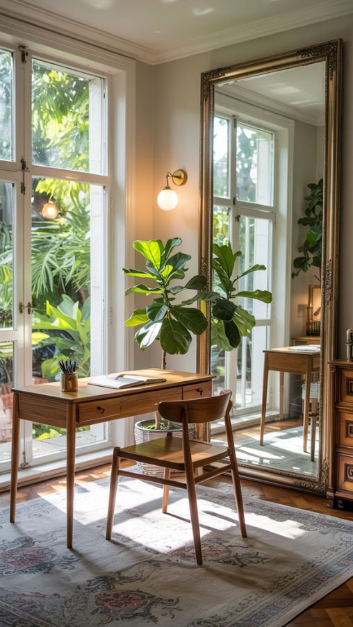 Maximizing Natural Light and Mirrors in Small Home Offices (1)