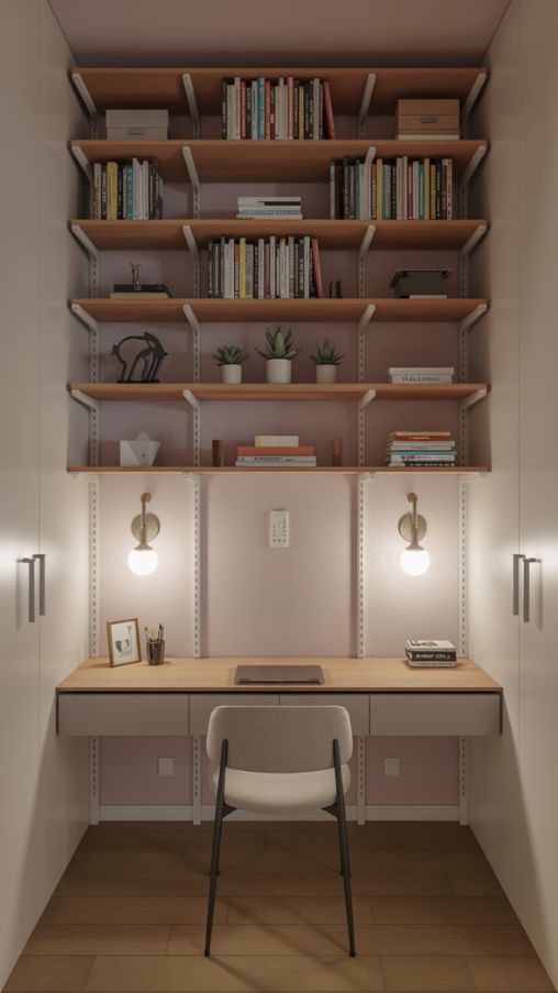 Maximizing Vertical Space – Closet Office Organization Ideas