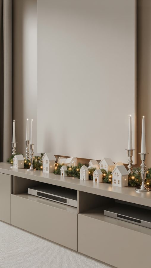 Minimalist TV Stand Christmas Decor Ideas