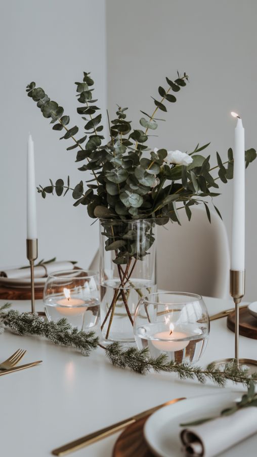 Minimalist and Modern DIY Christmas Table Centerpiece Ideas for an Elegant Holiday Look