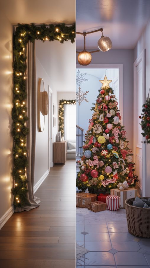 25 Stunning Hallway Christmas Decorating Ideas For A Festive Home ...