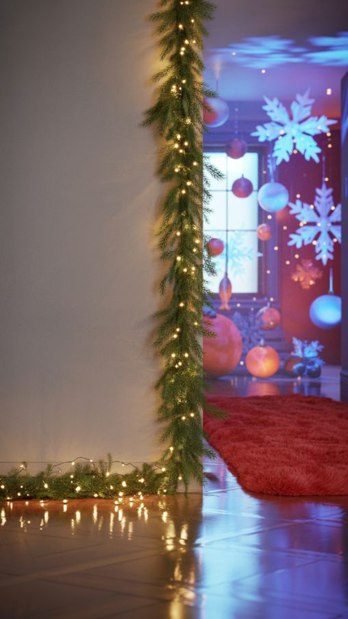 Mix of Styles – From Minimalist to Whimsical Wonderland Christmas Hallway Ideas