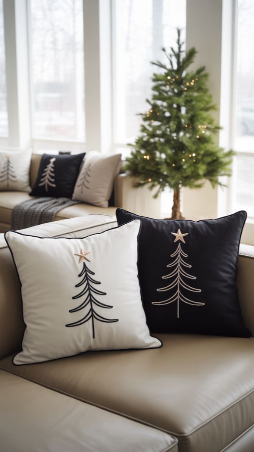 Modern & Minimalist Holiday Pillows for Chic Christmas Decor