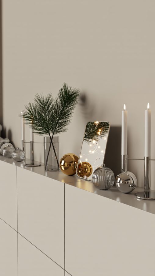 Modern and Minimalist Christmas Shelf Decor Ideas