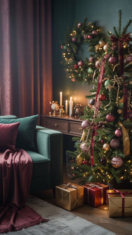 Moody Christmas Decor Ideas for a Warm and Elegant Holiday Living Room