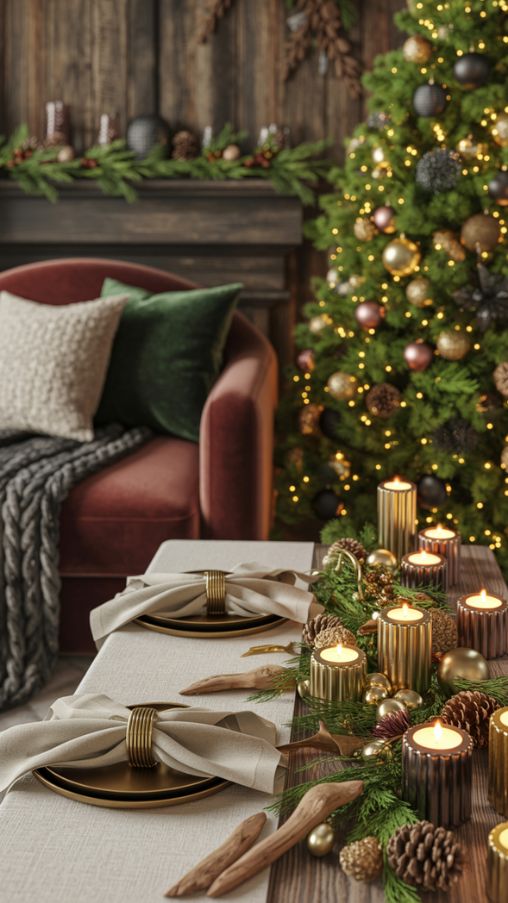 Moody Christmas Textures and Material Decor Inspiration