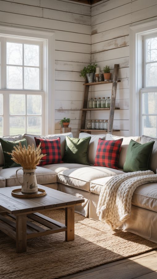 Neutral and Warm Color Palette in Country Farmhouse Decor