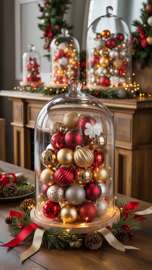 Ornament Display Cloche Ideas for Festive Christmas Decor