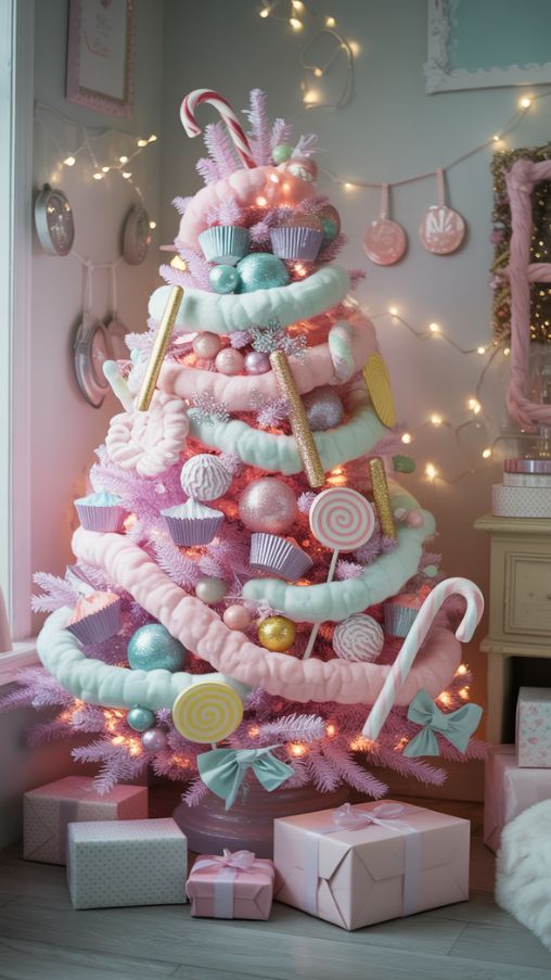 Pastel Candy Land Christmas Tree Inspiration