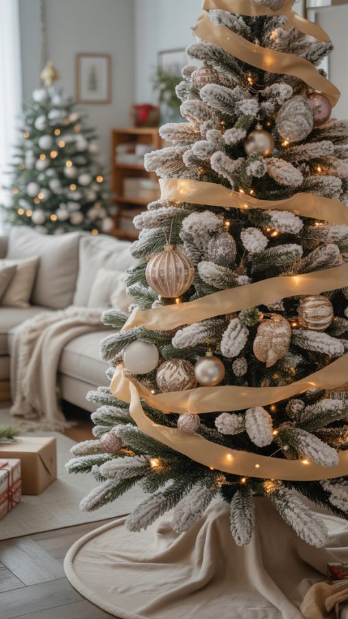 How to Decorate a Flocked Christmas Tree Step by Step