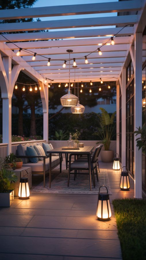 Pergola Lighting Ideas – Warm and Magical Outdoor Ambiance