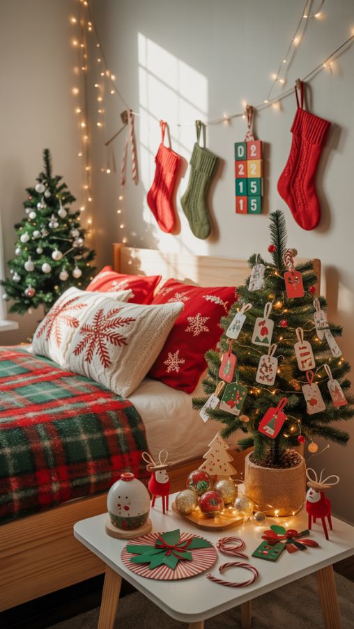 Pretty Christmas Decorations, Festive Bedroom Decor, Kids’ Holiday Room Ideas
