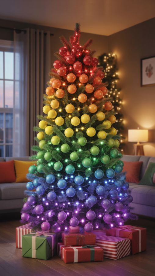 Rainbow Radiance Christmas Tree Ideas