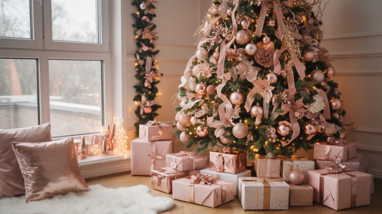 Rose Gold Christmas Tree Ideas Themed
