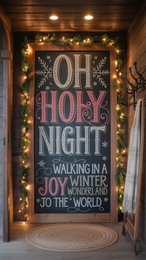Seasonal Quotes and Holiday Messages on Christmas Chalkboard
