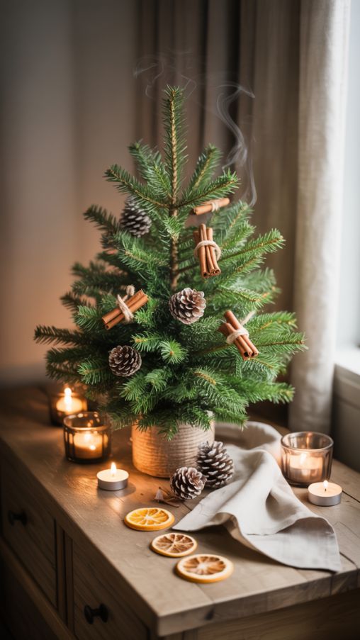 Seasonal and Scented Tabletop Christmas Tree Ideas