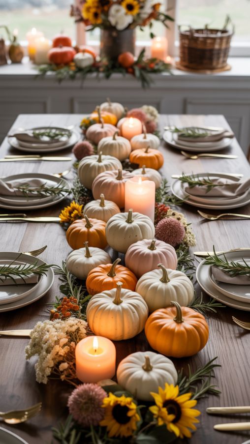 Simple Thanksgiving Table Decor with Seasonal Elements