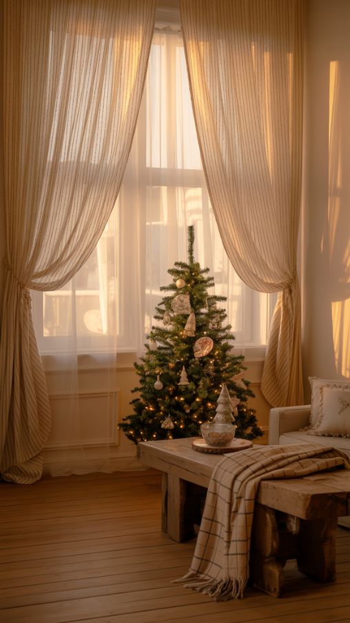 Small Living Room Christmas Curtain Ideas for Cozy Spaces