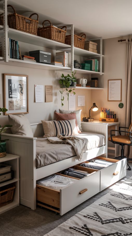 Storage Solutions for Daybed Office Guest Rooms