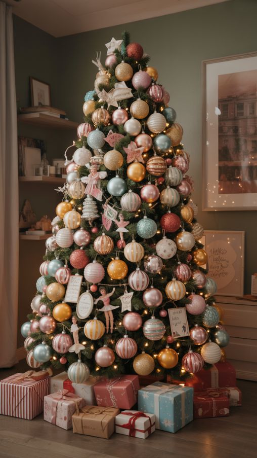 Storytelling Ornaments on Colorful Christmas Tree