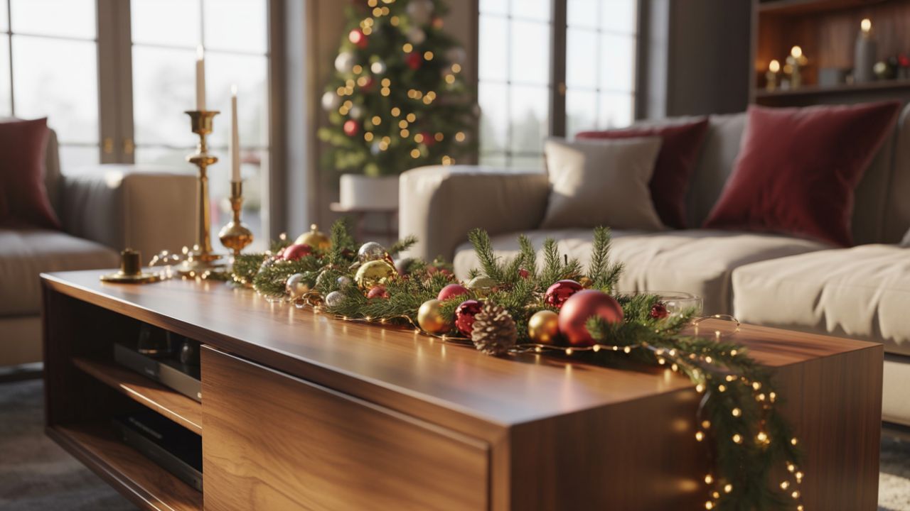 TV Stand Christmas Decor Ideas