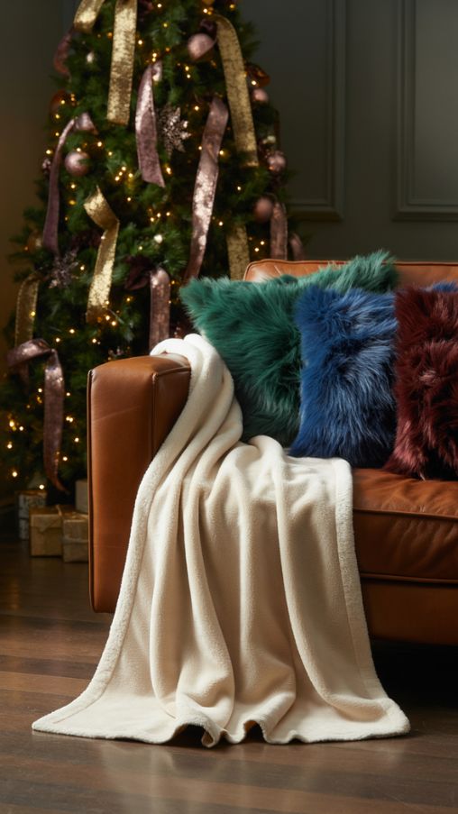 Textiles and Cozy Accents for Aesthetic Christmas Decor