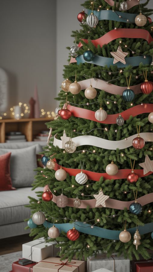 Textured and Contrasting Colorful Christmas Tree Ideas